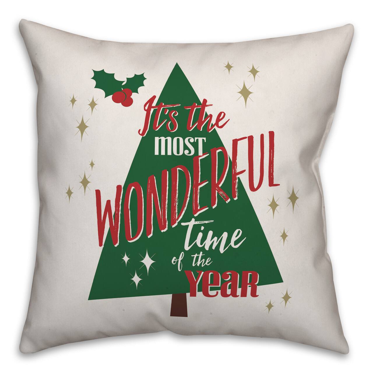 Designs Direct It's The Most Wonderful Time Of The Year 18x18 Throw Pillow